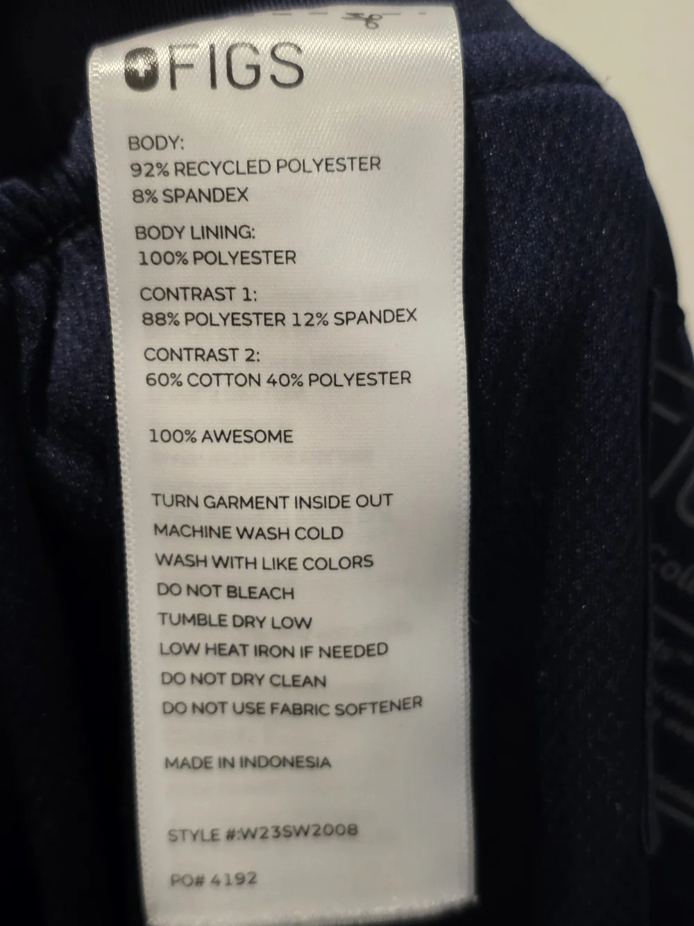 FIGS Zamora Jogger Scrub Pants Navy Blue Technical Collection Large Medical